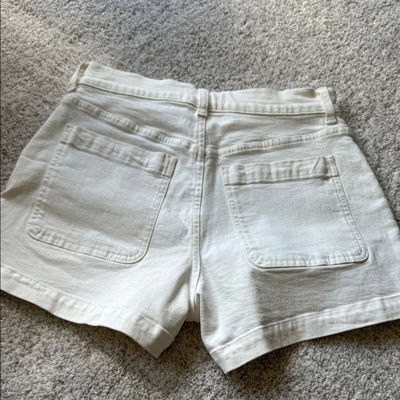 Madewell High Rise Sailor White Jean Shorts - Picture 4 of 5